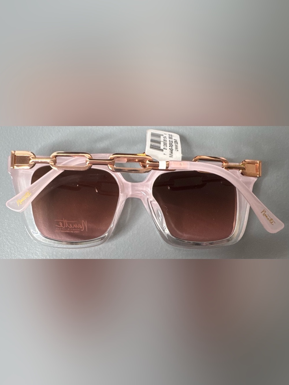 Nanette Lepore Translucent Ombre Light Pink Square oversized rose chain accent - Picture 2 of 6